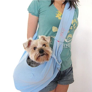 Hands-free small folding foldable reversible cotton pet sling carrier bag for dog