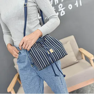 Elegant women ladies small stripe mobile phone shoulder sling bag for ladies