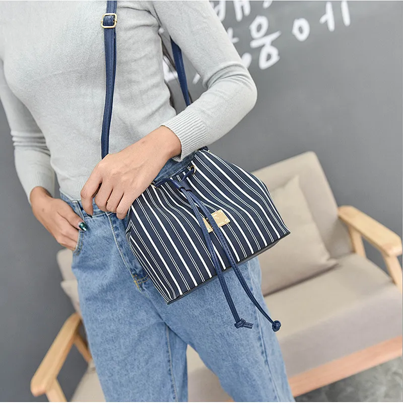Elegant women ladies small stripe mobile phone shoulder sling bag for ladies
