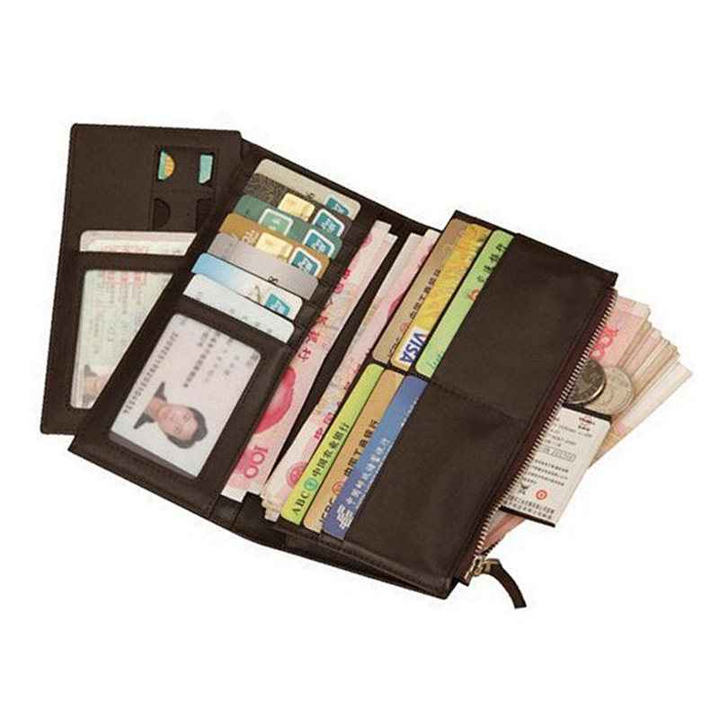 RFID Anti-theft Crazy Horse Leather Wallets Vintage Men's Simple Clutch Bags