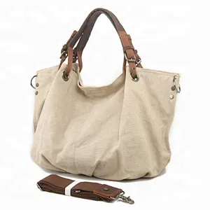 Women's Canvas Hobo Top-handle Bag Multi-pocket Cotton Canvas Handbags Shoulder Bags Totes Purses