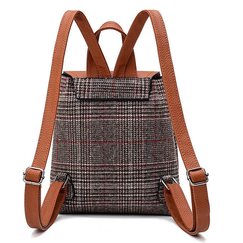 Fashion Lady PU Leather Travel Work School Bag Rucksack