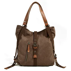 2018 new casual canvas shoulder bag canvas backpack for women