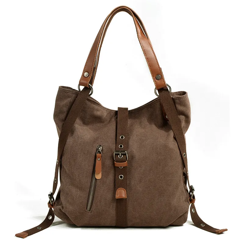 2018 new casual canvas shoulder bag canvas backpack for women