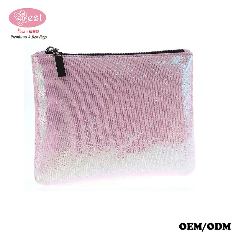 Sequins cosmetic bags professional oem zip Evening Bag