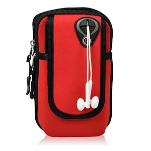 Outdoor sports mobile phone arm pouch running exercise neoprene hand phone case fitness center equipment phone pouch