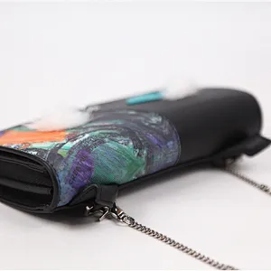 2019 oil painting palm civet series new style fashion design portable wallet card bag