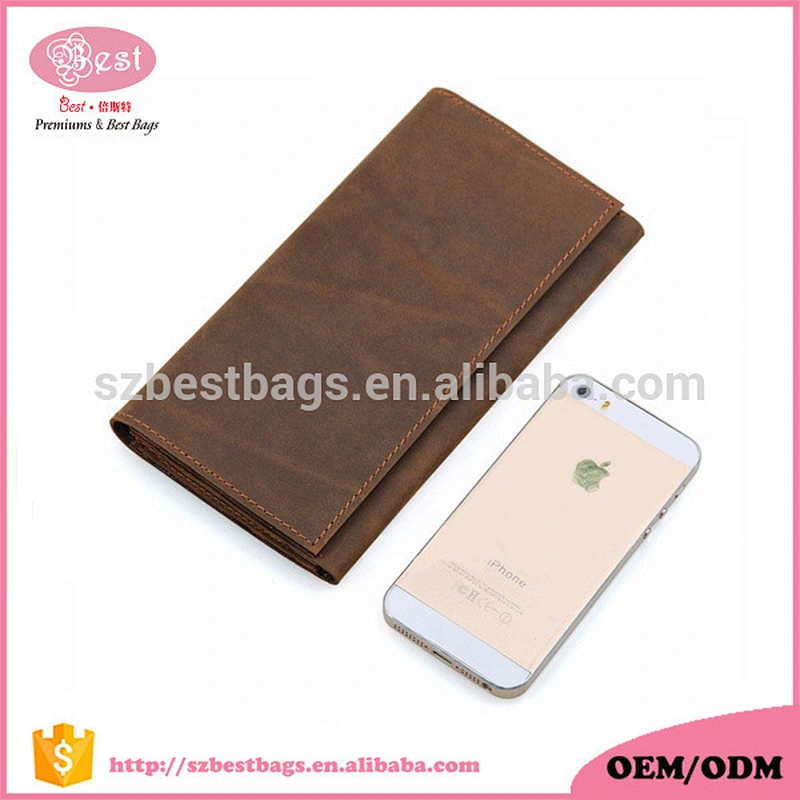 Crazy horse leather passport holder money wallet multiple card slot wallet Genuine leather travel passport