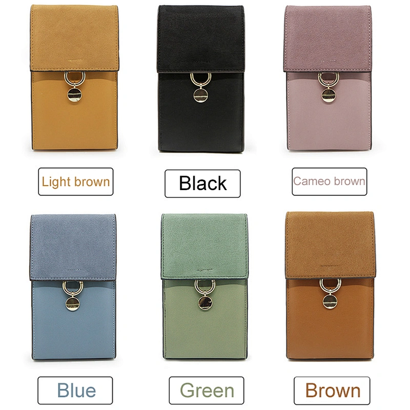 Mini PU fabric metal chain strap sling cellphone crossbody wallet bag for women