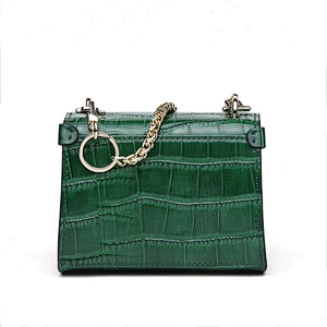 Genuine Leather Mini Hard Chain Handbag For Women High Quality Casual Ladies Bag
