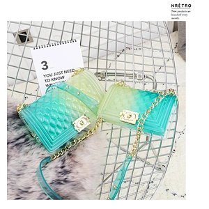 ladies korean style jelly clutch bag Rivet Fashion Element magazine bolsas femininas women's bag