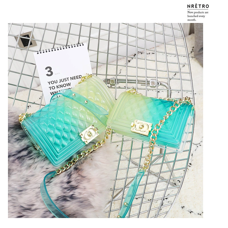 ladies korean style jelly clutch bag Rivet Fashion Element magazine bolsas femininas women's bag