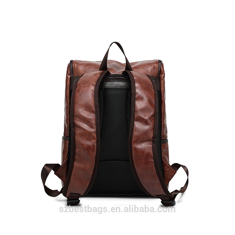 trend 2019 brown leather backpack Hot backpacks for girls college notebook computer holder bag