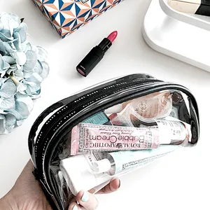 Customized clear pvc transparent toiletry makeup organizer make up purse bag set