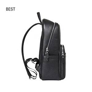 custom pu leather double shoulder backpack men's middle school students wholesale school bags for travel