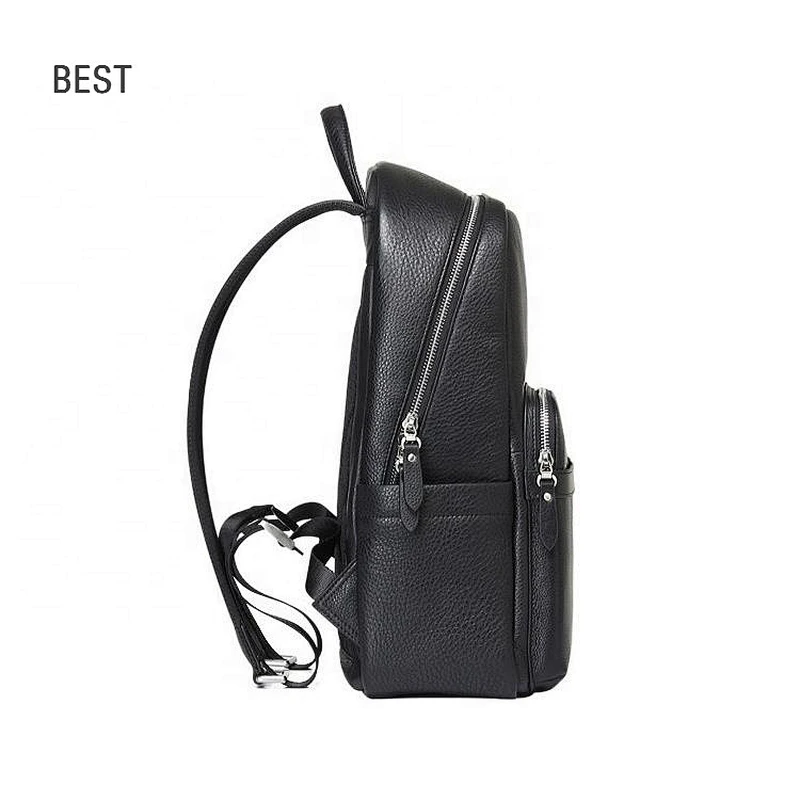 custom pu leather double shoulder backpack men's middle school students wholesale school bags for travel