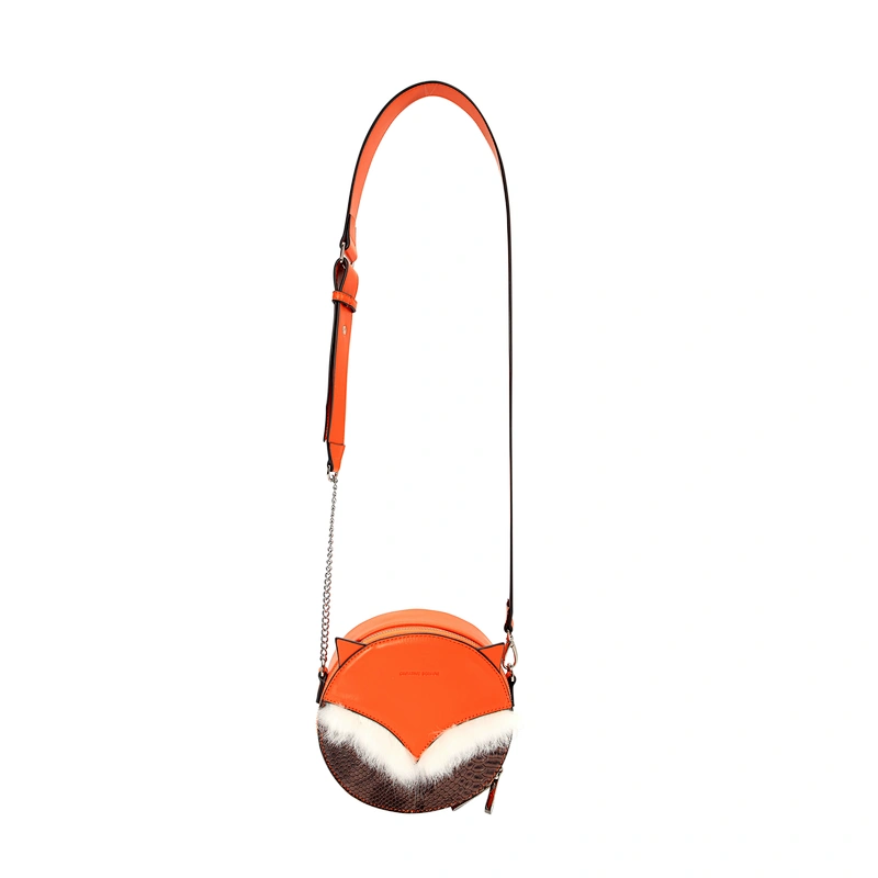 2019 The Fox Series Factory Direct Sale  Simple Design Lovely Round Cross-Body Bag Stylish New Sling Bag with Villous