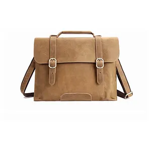 Vintage Genuine Leather Briefcases Men's Laptop Bags Top Layer Genuine Cow Leather Business Bags For Men