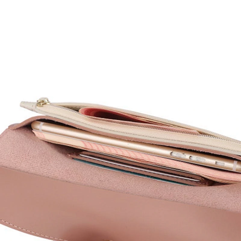 Simple Style PU Leather Wallet for Women Snap Solid Color Famale Clutch Bag Best virtual Wallet