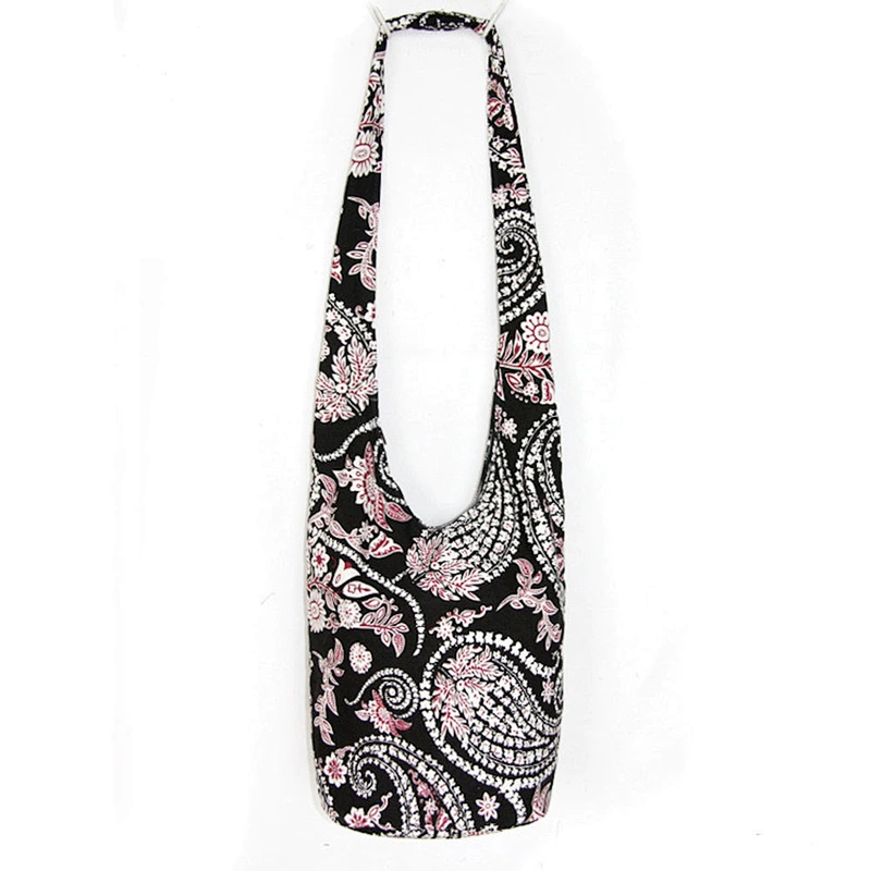 Fashion classic ramie cotton fabric printed cross shoulder bucket bag casual bag for women for shopping or travel