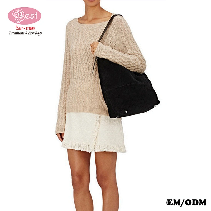 The Newest Designer Branded Suede Leather Bucket Hobo Bag Ladies Handbag