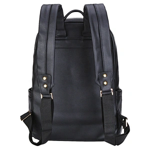 Black multifunctional pu baby diaper back pack nappy bag backpack for mom