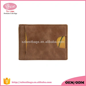 Top grain genuine leather Rfid wallet mens wallet with elastic strap