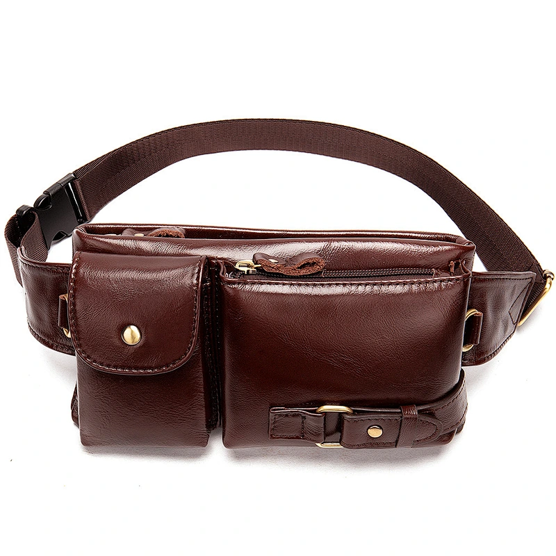 Black Waist Fanny Pack Belt Money Bag Pouch Travel Sport Hip Purse Men  leather wallet handbag crossbody