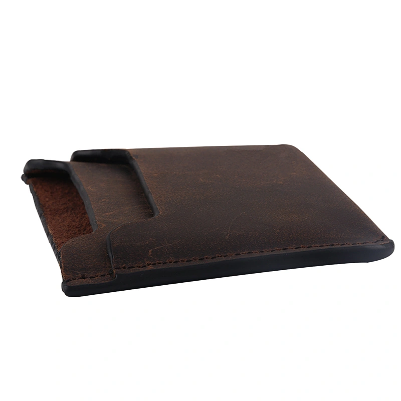 High-quality men's genuine leather short vintage wallet