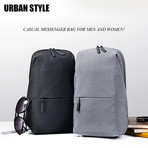 Popular reusable nylon cloth lightweight small sport chest USB sling bag