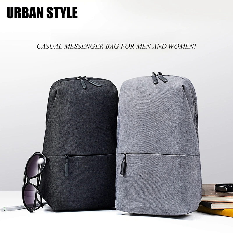 Popular reusable nylon cloth lightweight small sport chest USB sling bag