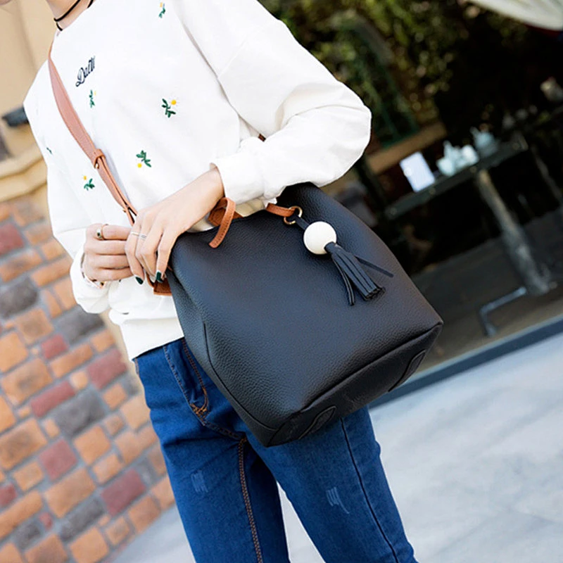 Wholesale cheap cross body ladies women's bucket hand sling bag handbags from china
