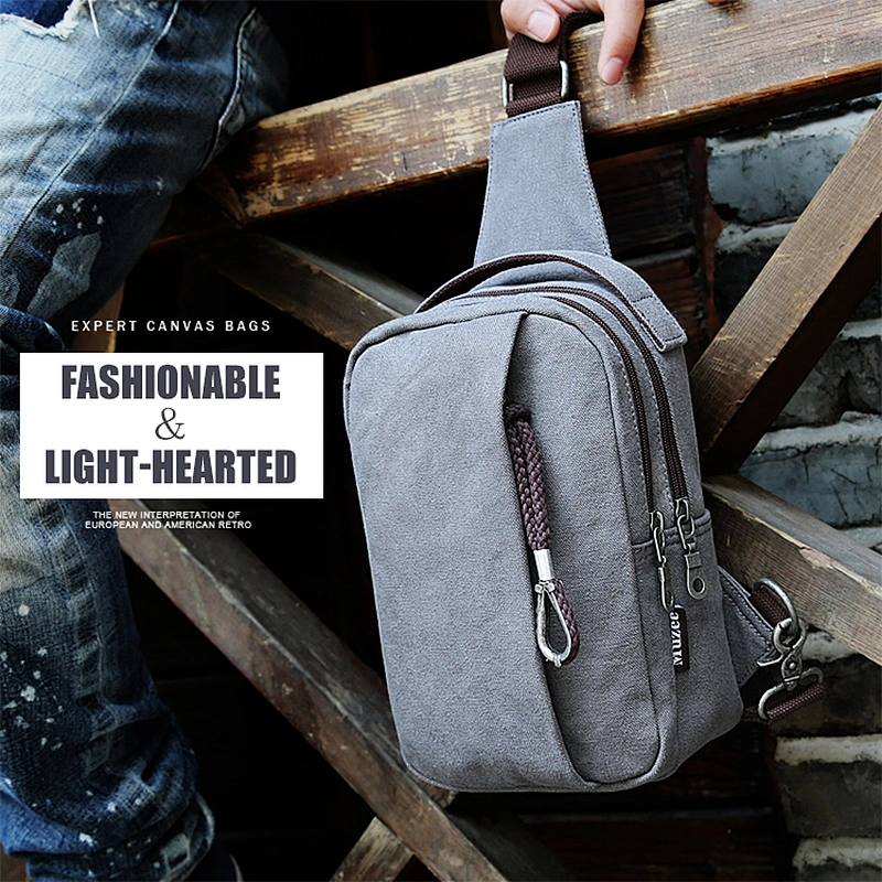 China branded men travel canvas satchel crossbody messenger sling bag