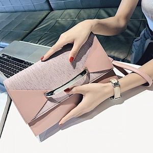 New Design Korean Style Ladies PU Leather Handbag Personality Clutch Bag