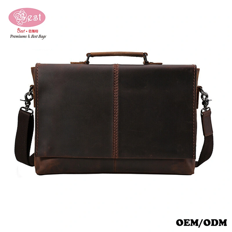 Vintage cover messenger bag laptop bag for men's leather bags business travel daily work gifts