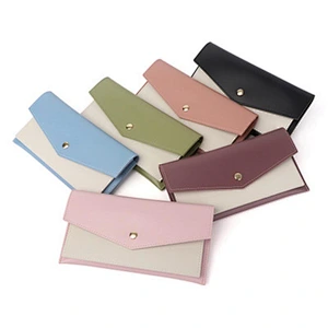 Simple Style PU Leather Wallet for Women Snap Solid Color Famale Clutch Bag Best virtual Wallet
