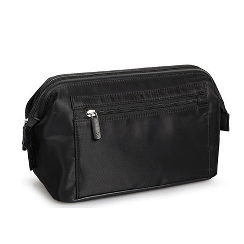 Fashion durable toilery bag large black hanging cosmetic bag for mens