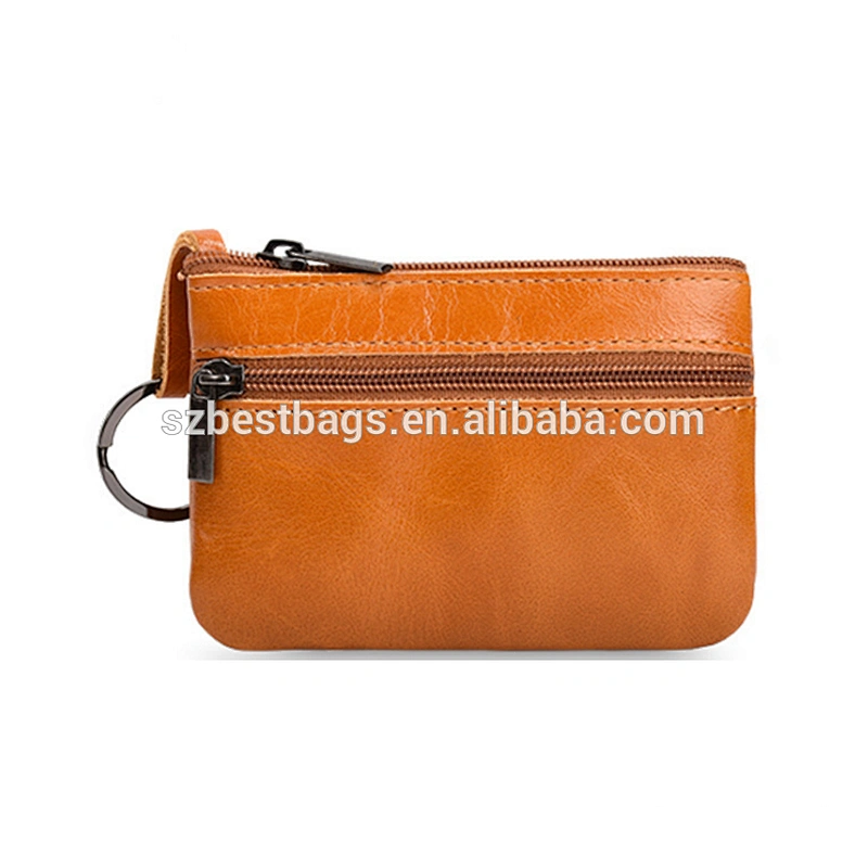 Genuine Leather small change coin pocket mini wallet card holder key wallet