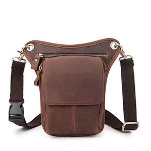Genuine Leather Vintage Fanny Pack For Men Running Belt Small Pouch Case For Phone