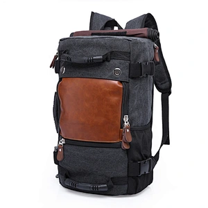 Multi-function waterproof and anti-theft canvas computer bag with large capacity for leisure travel or school