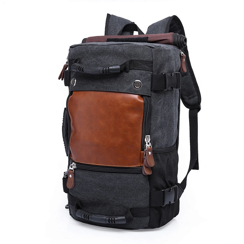 Multi-function waterproof and anti-theft canvas computer bag with large capacity for leisure travel or school
