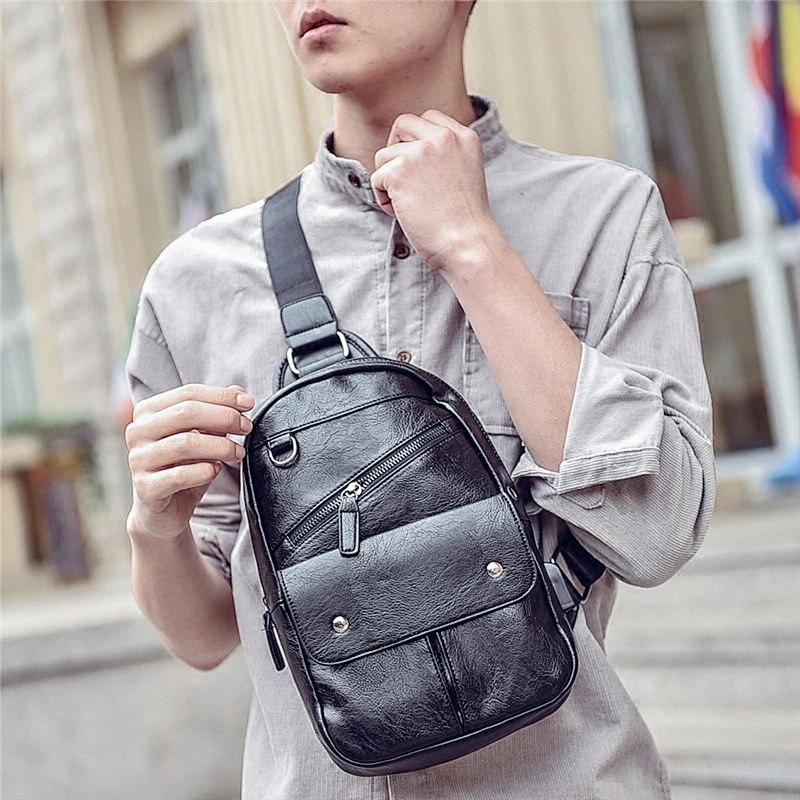 Men's chest sling back pack bag one shoulder single strap backpack for men