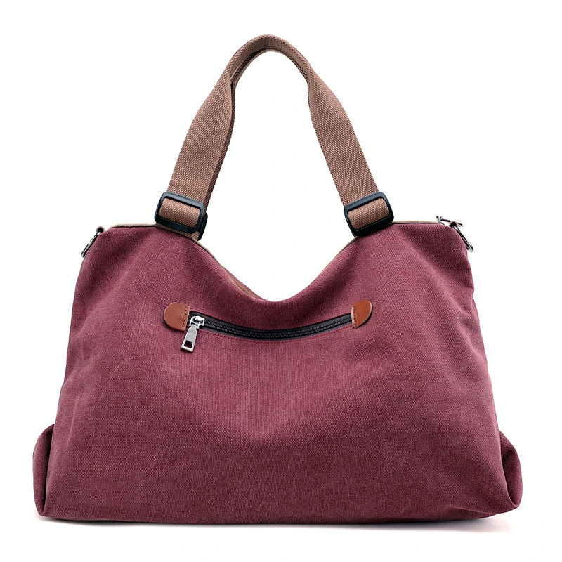 2019FW new coming canvas PU big capacity style contrast color tote shoulder handbag