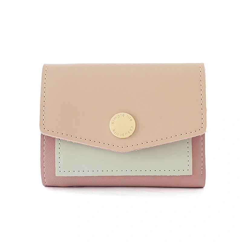 Custom Make Mini Credit Card Holder Candy Color Coin Pure with Charge Pocket For Women PU Wallet