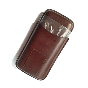 Wholesale Hot Selling Travel Humidor PU Leather Cigar Case with 3 cigars