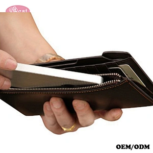 RFID Anti-theft Crazy Horse Leather Wallets Vintage Men's Simple Clutch Bags