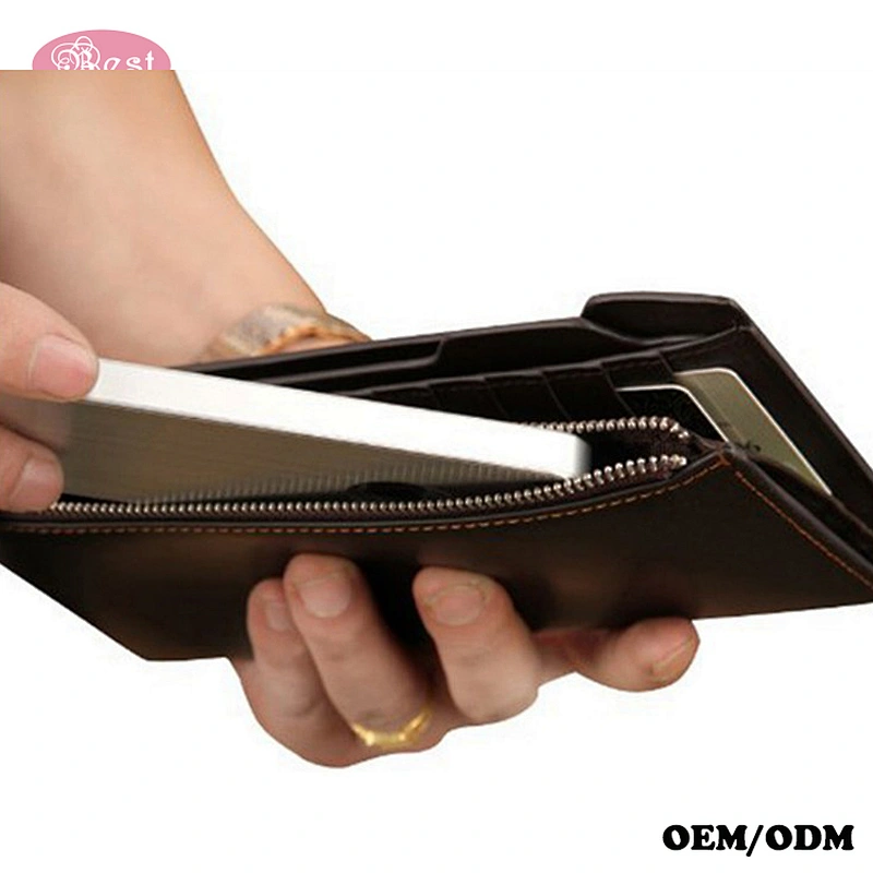 RFID Anti-theft Crazy Horse Leather Wallets Vintage Men's Simple Clutch Bags