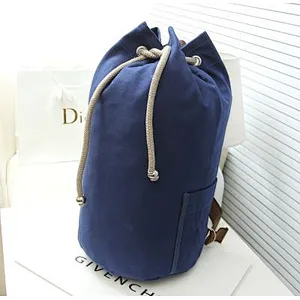 Wholesale custom classic cotton canvas drawstring daypack backpack bag