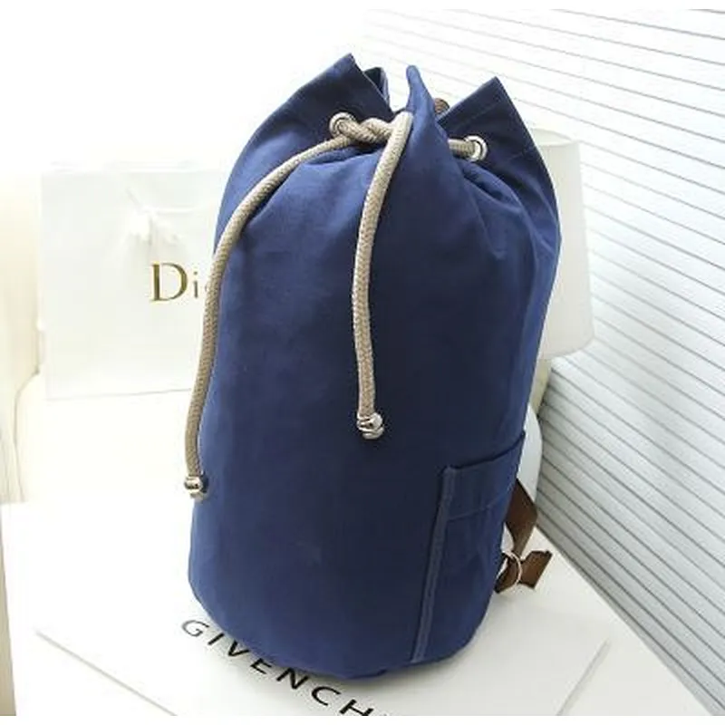 Wholesale custom classic cotton canvas drawstring daypack backpack bag