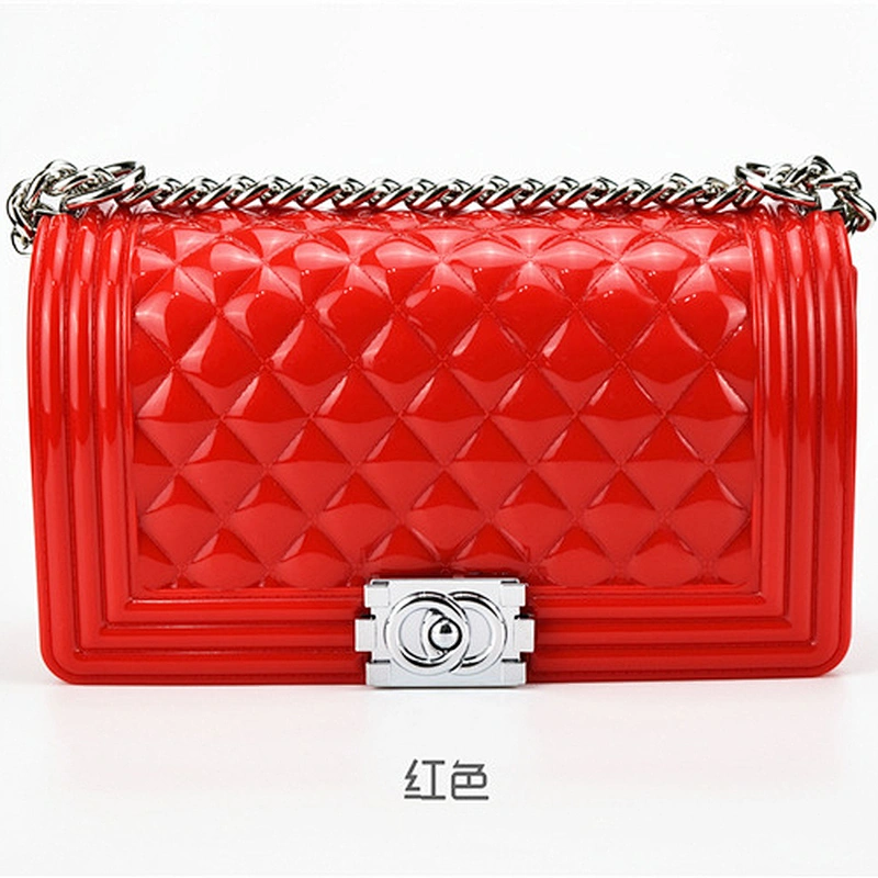 ladies korean style hand bag Women Fashion Silicon Jelly Crossbody Bag bolsas femininas Shoulder Bag with Chain